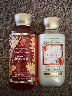 Vera Bradley x Bath & Body Works Peach Blossom & Nectar Body Wash and Lotion Set